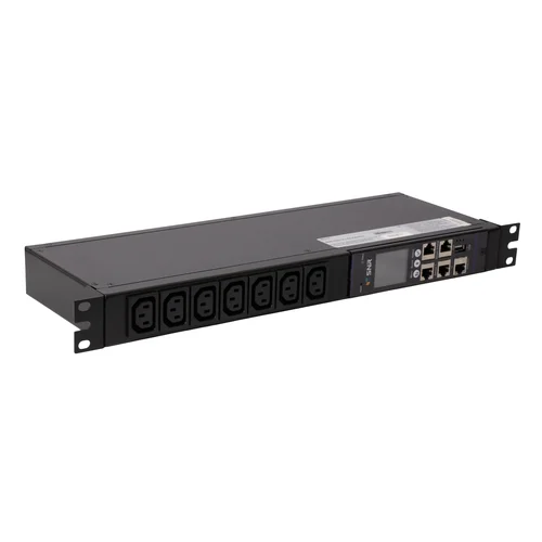 Блок розеток с функцией измерения серии SNR тип A 1U 19" выход 14*C13 с защитой от перегрузки вход 16A IEC60309 (1P+N+E)